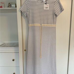 Striped Navy and White Dress